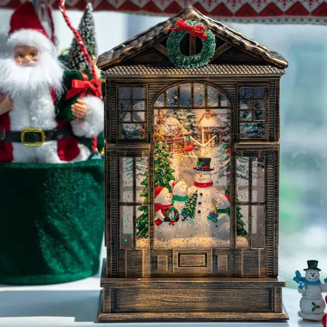 Alt view image 6 of 7 - Christmas Snow Globe Swirling Glittering Snowman Choir Manger Scene, USB Lined/Battery Operated Lighted Water Lantern for Christmas Festival Decoration Gifts