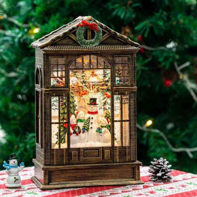 Alt view image 7 of 7 - Christmas Snow Globe Swirling Glittering Snowman Choir Manger Scene, USB Lined/Battery Operated Lighted Water Lantern for Christmas Festival Decoration Gifts