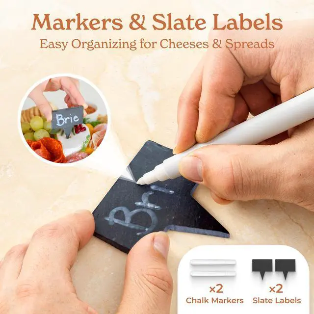 Alt view image 7 of 7 - Charcuterie Boards Set - Large Bamboo Cheese Board Set - House Warming Gifts New Home, Wedding Gift for Couple, Bridal Shower Gift, Birthday Gifts for Women