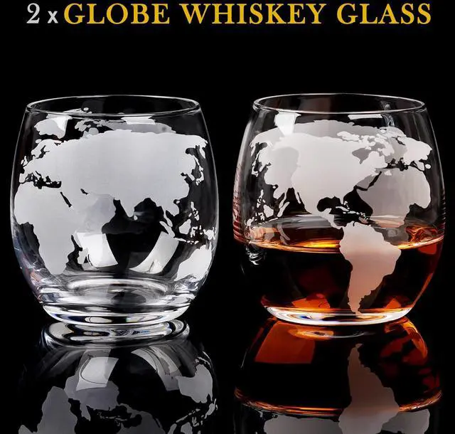 Alt view image 5 of 7 - Gifts for Men Dad Christmas, Whiskey Decanter Globe Set with 2 Ball Stones & 2 Glasses, Anniversary Birthday Gifts for Him Husband Boyfriend Brother, Cool Stuff Gift for Bourbon Scotch
