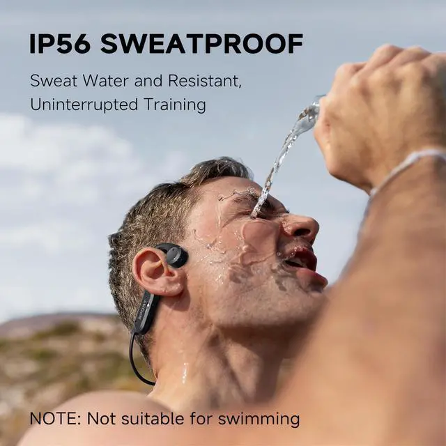 Alt view image 5 of 7 - Bone Conduction Headphones, 2025 Upgrade Open Ear Bluetooth 5.4 Headphones with Mic, 10Hrs Playtime Bone Conduction Earbuds, IP56 Waterproof Earphones for Workout, Hiking