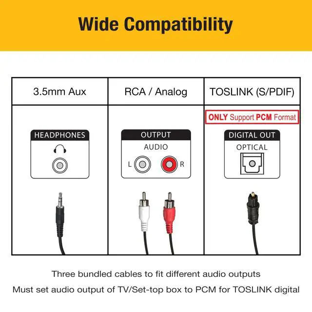Alt view image 4 of 6 - Wireless Neckband Headphones for TV Watching with Bluetooth 5.3 aptX LL Transmitter No Delay Lightweight High Volume Ideal for Seniors 3.5mm Aux RCA TOSLINK Optical