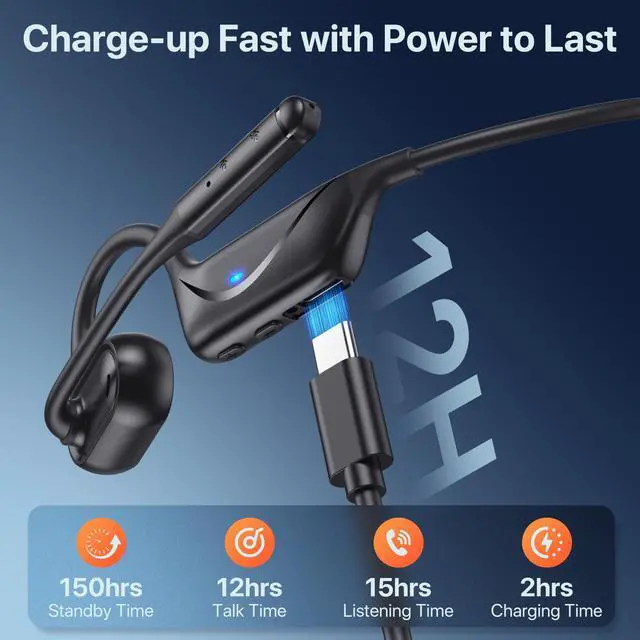 Alt view image 7 of 7 - Open Ear Headphones with Mic, 29g Bluetooth Headset, Sweat Resistant,12Hrs, Dual Connect, Wireless Bluetooth Headphones with Noise Cancelling Microphone & Mute, for Work, Workout, Driving, Call, Black