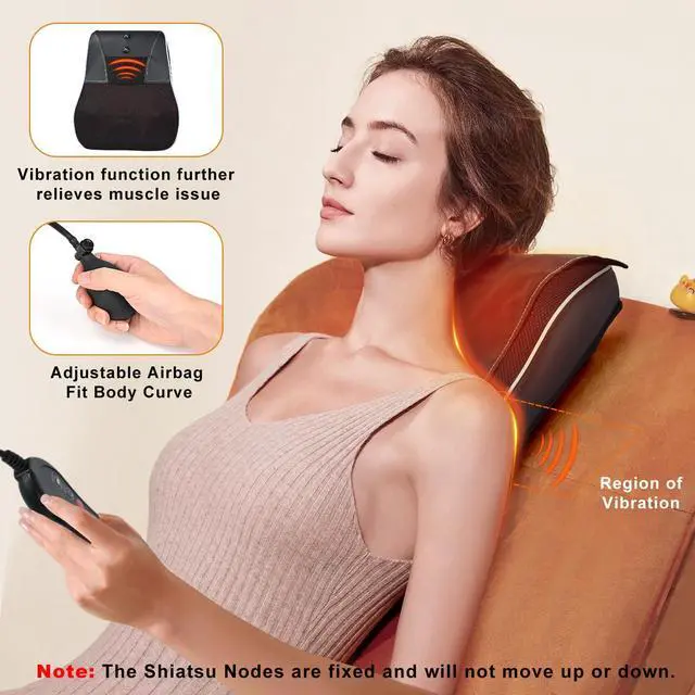 Alt view image 4 of 7 - Shiatsu Neck and Back Massager with Heat,Neck Massager for Pain Relief deep Tissue,3D Kneading Massage Pillow for Back,Shoulder,Leg,Gifts for Mom,Dad,Women (Black)