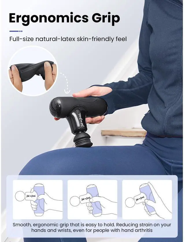 Alt view image 4 of 5 - Q2 Mini Massage Gun, Pocket-Sized Deep Tissue Massager Gun, HSA Portable Percussion Muscle Massager Gun, Ultra Small & Quiet Muscle Massage Gun with Carry Case Home Travel FSA Eligible