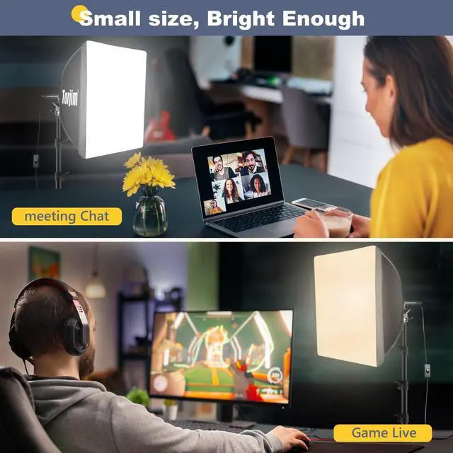 Alt view image 3 of 7 - Softbox Photography Lighting Kit, 16'' x 16'' Professional Softbox Lighting Kit with 85W 3000-7500K LED Bulbs, Studio Lights for Photography/Video Recording/Live Streaming/Portraits Shooting