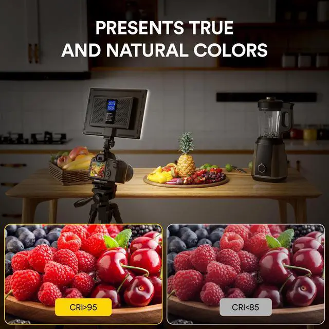 Alt view image 6 of 6 - 19.5W LED Video Soft Light Panel, 650Lux/m Camera Panel Light Built-in 8000mAh Battery, CRI>95 3200-5600K Photography Studio Lights for TikTok YouTube Video Recording Photography Streaming