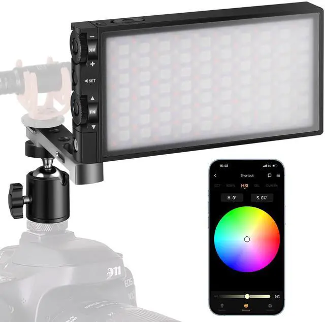 Main image of G1s RGB Video Light with APP Control, Built-in 12W Rechargeable Battery LED Camera Light, 10 Common Lighting Effects, CRI97 2500-8500K RGB Video Light with Aluminum Alloy Body