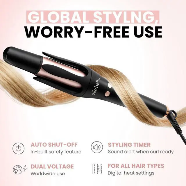 Alt view image 4 of 6 - Automatic Rotating Curling Iron Auto Hair Curlers Easy to Use Digital Display to Accurately Control Temperature Transform Your Look in Seconds Ideal for Longer Hair