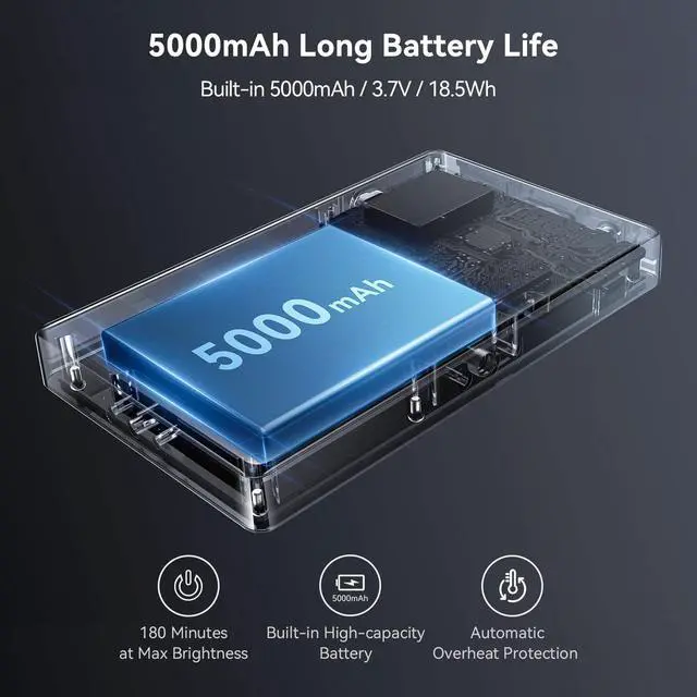 Alt view image 2 of 7 - RM120 RGB Video Light, 5000mAh 180 Minutes Portable Camera Light 7W Output Power, LED Video Light Panel, 2500-8500K CRI TLCI 98+ for TikTok, Content Creator, Photographer