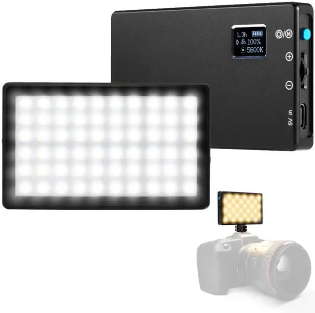 Main image of Bicolor Panel Mini LED Light for Professional DSLR Cameras | Adjustable Panel Mini, LCD Display | Photo and Video Lighting, Long Battery Life | Fits Sony, Nikon, Fuji, Panasonic