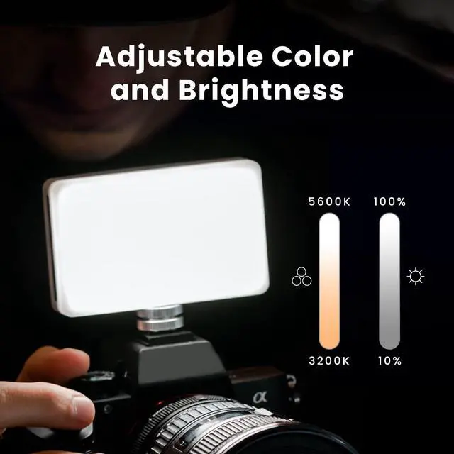 Alt view image 3 of 7 - Bicolor Panel Mini LED Light for Professional DSLR Cameras | Adjustable Panel Mini, LCD Display | Photo and Video Lighting, Long Battery Life | Fits Sony, Nikon, Fuji, Panasonic