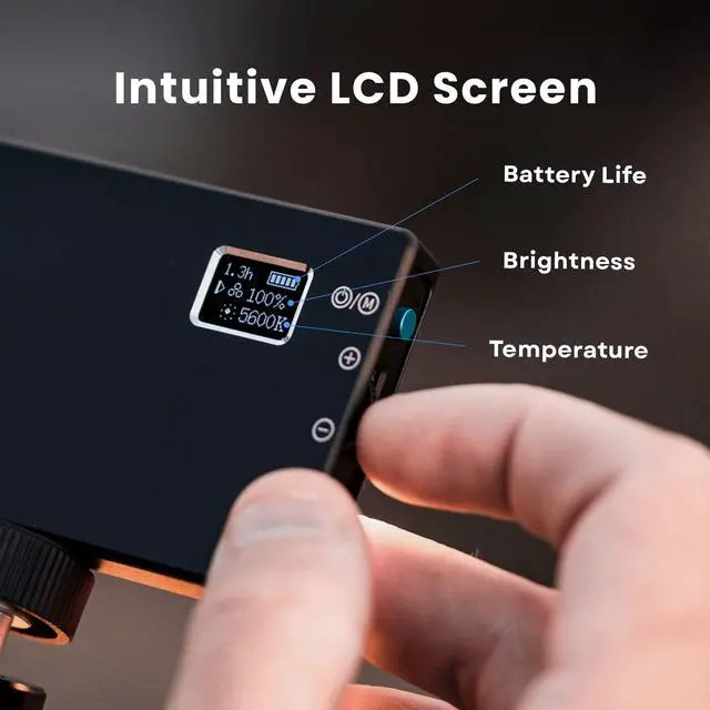 Alt view image 5 of 7 - Bicolor Panel Mini LED Light for Professional DSLR Cameras | Adjustable Panel Mini, LCD Display | Photo and Video Lighting, Long Battery Life | Fits Sony, Nikon, Fuji, Panasonic