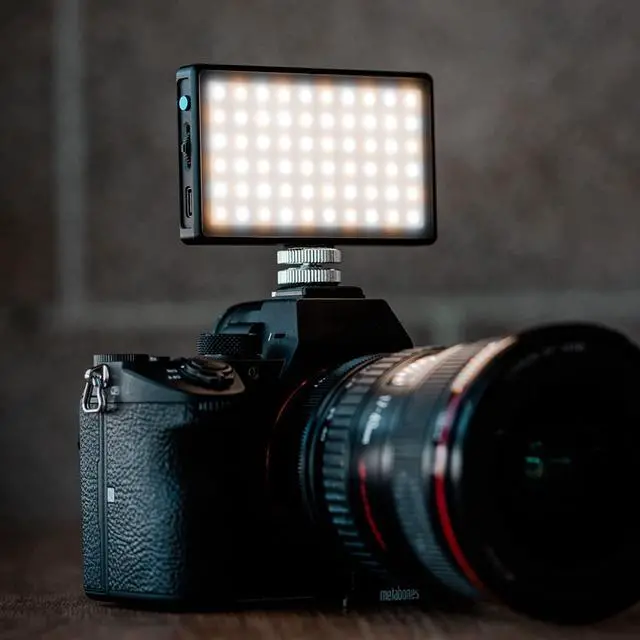 Alt view image 7 of 7 - Bicolor Panel Mini LED Light for Professional DSLR Cameras | Adjustable Panel Mini, LCD Display | Photo and Video Lighting, Long Battery Life | Fits Sony, Nikon, Fuji, Panasonic
