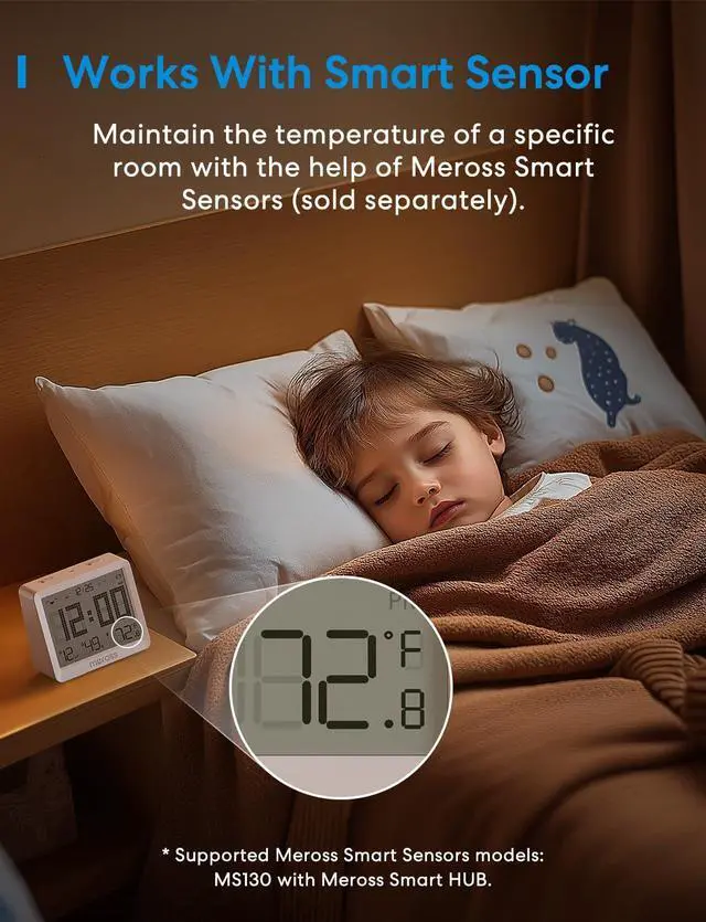 Alt view image 7 of 7 - Smart Thermostat for Home, WiFi Thermostat Works with Matter, Alexa, Apple Home, Google Assistant, App & Voice Control, 7x24h Scheduling, Energy Saving, C-Wire Required