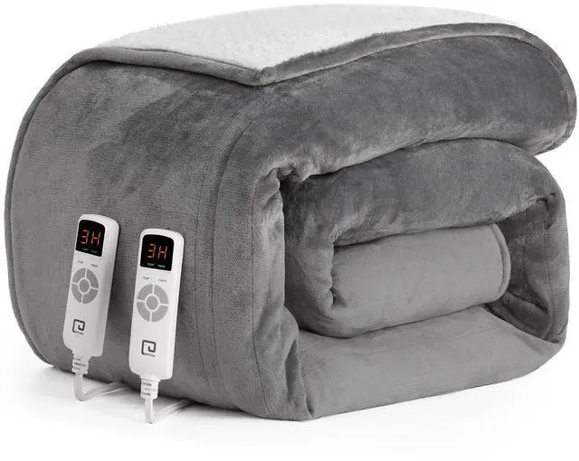 Main image of Heated Blanket Electric Blanket King Size - Heating Blanket with 9 Heating Levels & 10 Hours Auto Off, Soft Cozy Sherpa Washable Dual Control Blanket with Fast Heating, 90 x 100 Inches