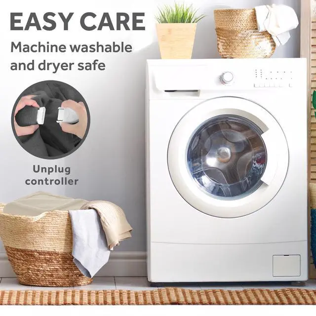 Alt view image 7 of 7 - Royal Ultra Fleece Heated Electric Blanket Queen Size, 90" x 84", 12 Heat Settings, 12-Hour Selectable Auto Shut-Off, Fast Heating, Machine Washable, Warm and Cozy, Pebble