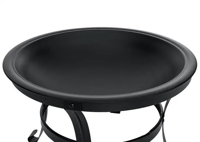 Alt view image 5 of 7 - 22 inch Fire Pit for Outside Outdoor Wood Burning Small Bonfire Pit Steel Firepit Bowl for Patio Camping Backyard Deck Picnic Porch,with Spark Screen,Log Grate,Poker