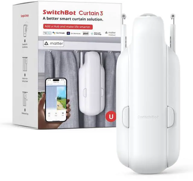 Main image of Automatic Curtain Opener - Bluetooth Remote Control Smart Curtain with App, Upgraded High-Performance Motor, Add Hub to Work with Alexa, Google Home, HomeKit