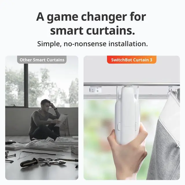 Alt view image 4 of 7 - Automatic Curtain Opener - Bluetooth Remote Control Smart Curtain with App, Upgraded High-Performance Motor, Add Hub to Work with Alexa, Google Home, HomeKit
