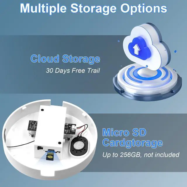 Alt view image 6 of 7 - Hidden Camera Smoke Detector Video Small Cam 1080P HD Wireless WiFi Camera with Night Vision & Motion Detection Indoor Security Camera