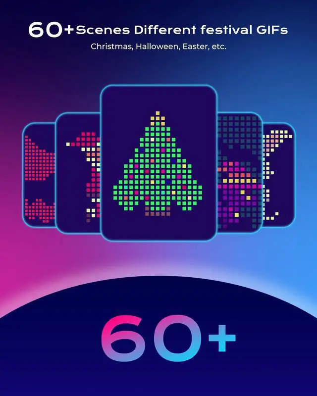 Alt view image 3 of 7 - 540 RGBIC LEDs Smart Curtain Lights with DIY GIF, 4.9x6.6ft Color Changing Christmas Wall Lights with APP, IP65 Waterproof String Fairy Lights for Indoor Outdoor Bedroom Window Garage