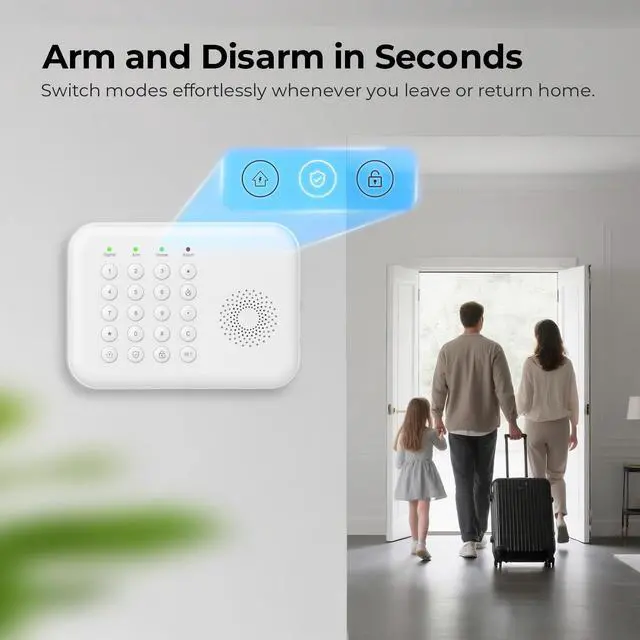 Alt view image 2 of 7 - Alarm System for Home Security,WiFi/4G Home Alarm System with DIY,Remote Control App Alert Door Window Sensor Motion Detection No Monthly Fee Compatible with Alexa & Google