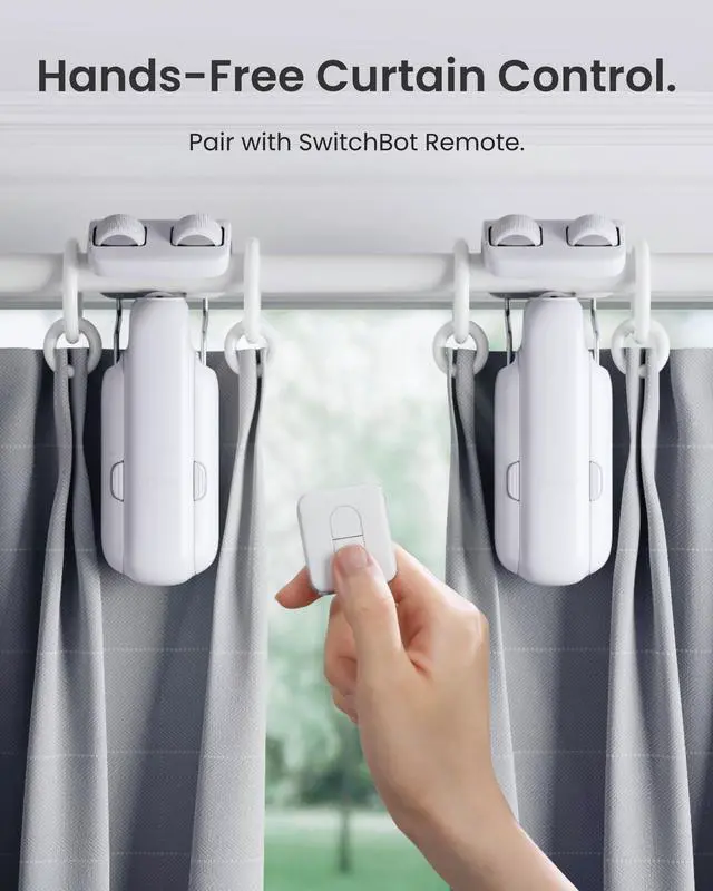 Alt view image 3 of 7 - 2025 Automatic Curtain Opener 3 Rod-Bluetooth Remote Control, WiFi&Smartphone Control, Upgraded High-Performance, Add Hub to Work with Alexa, Google Home, HomeKit