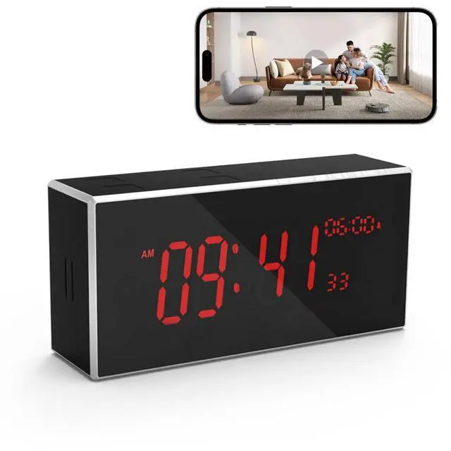 Main image of Indoor Security Camera for Home, Baby/Elder/Dog/Pet Cam with Phone App, Wi-Fi with Motion Detection/Night Vision, 24/7, 1080P Clock Camera