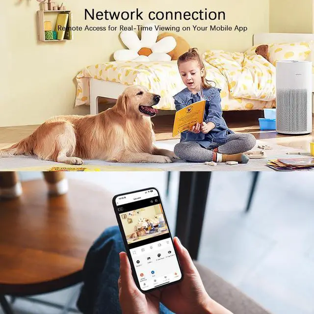 Alt view image 3 of 7 - Indoor Security Camera for Home, Baby/Elder/Dog/Pet Cam with Phone App, Wi-Fi with Motion Detection/Night Vision, 24/7, 1080P Clock Camera