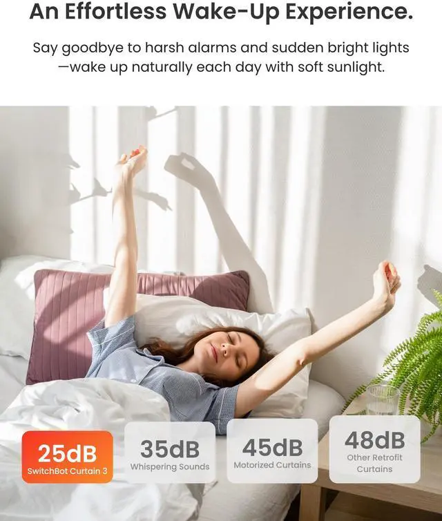 Alt view image 6 of 7 - 2025 Automatic Curtain Opener 3 Rod-Bluetooth Remote Control, WiFi&Smartphone Control, Upgraded High-Performance, Add Hub to Work with Alexa, Google Home, HomeKit