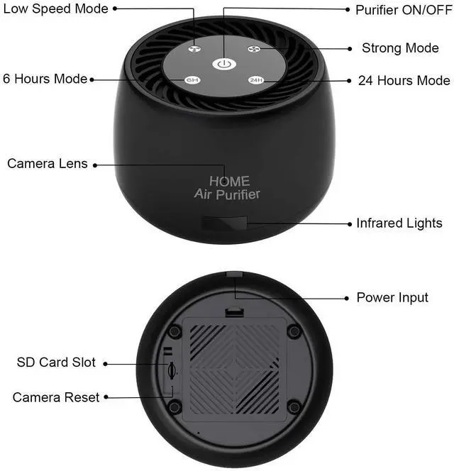 Alt view image 7 of 7 - Wireless-WiFi-Security-Mini-Camera, Real 1080P Full HD with Night Vision and Motion Detection Recording, 2-IN-1 Real-time Monitoring for Home/Office, Work with IOS&Android APP(Support 2.4G and 5G)