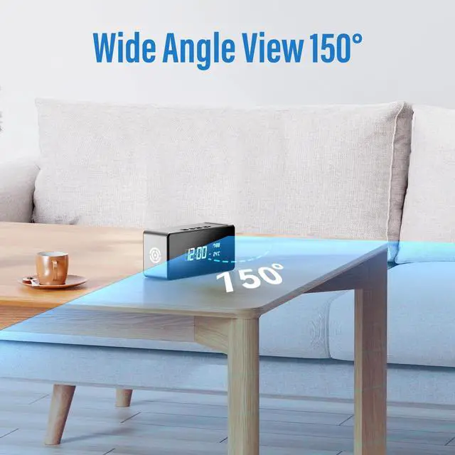 Alt view image 7 of 7 - Home Security Camera 4K WiFi Clock Camera - Nanny Cam with Night Vision, Wide-Angle Lens, and Motion Detection