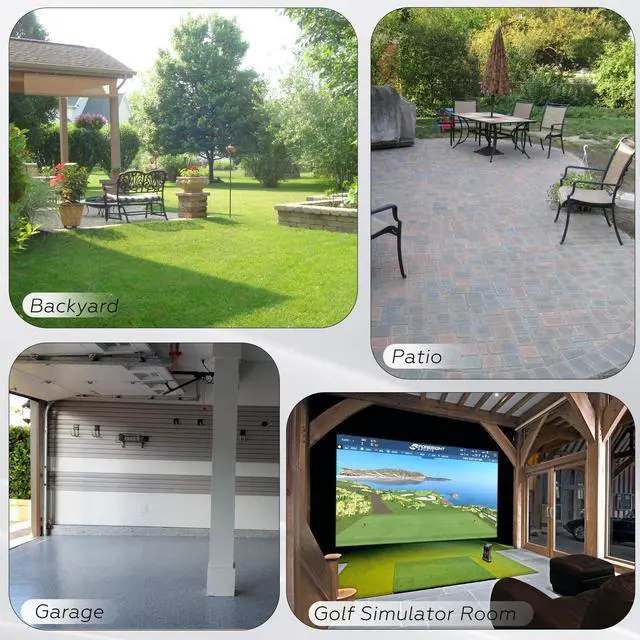 Alt view image 6 of 7 - 5×4/5×5FT Elite Golf Hitting Mats Professional Golf Mats Practice Outdoor Indoor , Golf Driving Turf Grass Matt Simulators for Home with 3 Tees and Tray