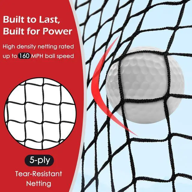Alt view image 2 of 6 - Golf Net, 10x7ft Heavy Duty Golf Practice Nets with Mat, Target Cloth, 8 Tees, 6 Balls, Carry Bag for Backyard Driving Chipping Indoor Outdoor Training