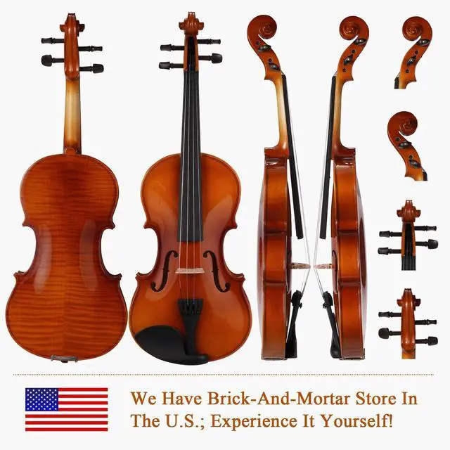 Alt view image 2 of 6 - Violin 4/4 Full Size Kit, Violin Fiddle Set for Beginner Adults Student with Rosewood Bow Extra Strings & Bridge (Entry-level, Full)