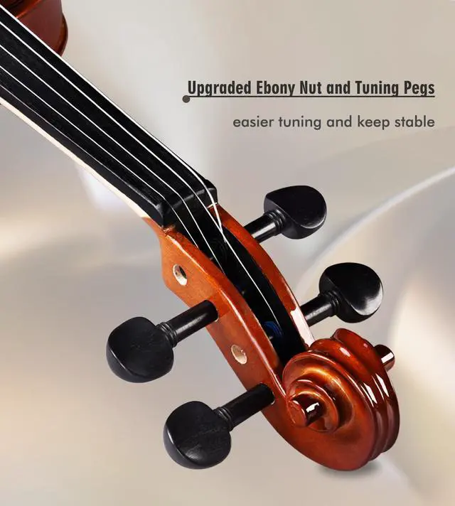 Alt view image 2 of 6 - 4/4 Violin Set for Beginners, Full Size Fiddle Kit for Adults Starters and Children Teenager Students