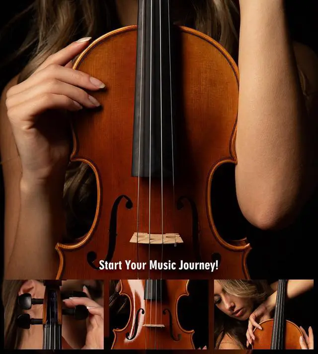 Alt view image 6 of 6 - 4/4 Violin Set for Beginners, Full Size Fiddle Kit for Adults Starters and Children Teenager Students