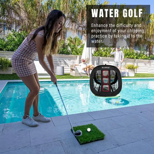 Alt view image 6 of 7 - Pop-up Golf Chipping Net Set - Foldable Training Kit with 2 Hitting Mats, 6 Practice Balls, 6 Foam Balls - Ultimate Golf Gift & Target Chipping Aids, Black
