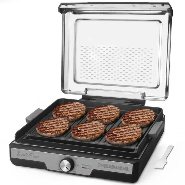 Main image of Smokeless Indoor Grill with Removable Plates, Portable BBQ Grill, Electric Grill Indoor, Indoor Grills Electric Smokeless, Cooking & Grilling Gifts, Recipes Included, Graphite
