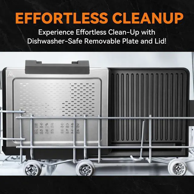 Alt view image 6 of 6 - Smokeless Indoor Grill with Removable Plates, Portable BBQ Grill, Electric Grill Indoor, Indoor Grills Electric Smokeless, Cooking & Grilling Gifts, Recipes Included, Graphite