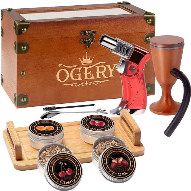Main image of Cocktail Smoker Kit, Whiskey Smoker Kit with Smoking Gun, Old Fashioned Bourbon Smoker Box and 4 Flavors Wood Chips, Unique Anniversary Birthday Gifts for Men, Dad, Husband (No Butane)
