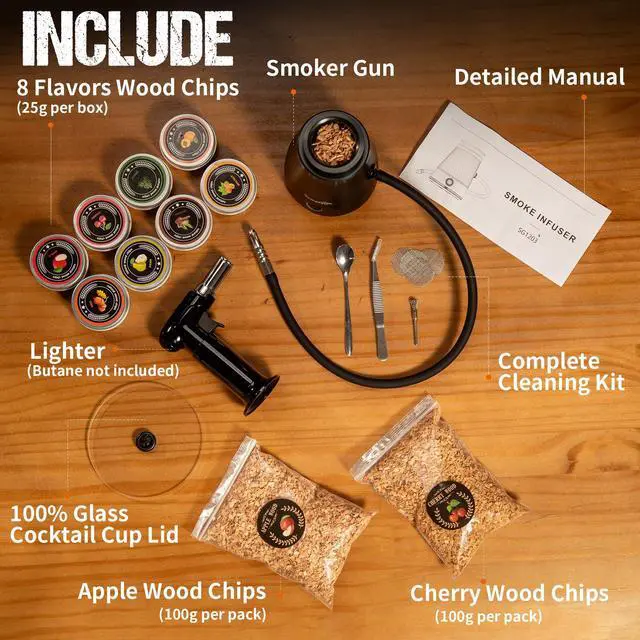 Alt view image 7 of 7 - Rechargeable Patented Cold Smoking Gun 0 Oil Smoke Contact & Prevents Tar Clogging, Type-C/Battery, Handheld Smoke Infuser for Cocktails Meat Cheese & Weed, Ideal Gift for Men (Butane not included)