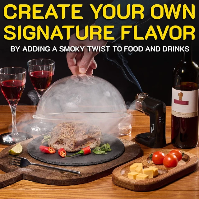 Alt view image 7 of 7 - Cocktail Smoker Kit - Whiskey Smoker Kit - Smoke Infuser - Extended Kit, 14 PCS, Smoker Machine with Accessories and Wood Chips - Indoor Smoker - Gift for Men