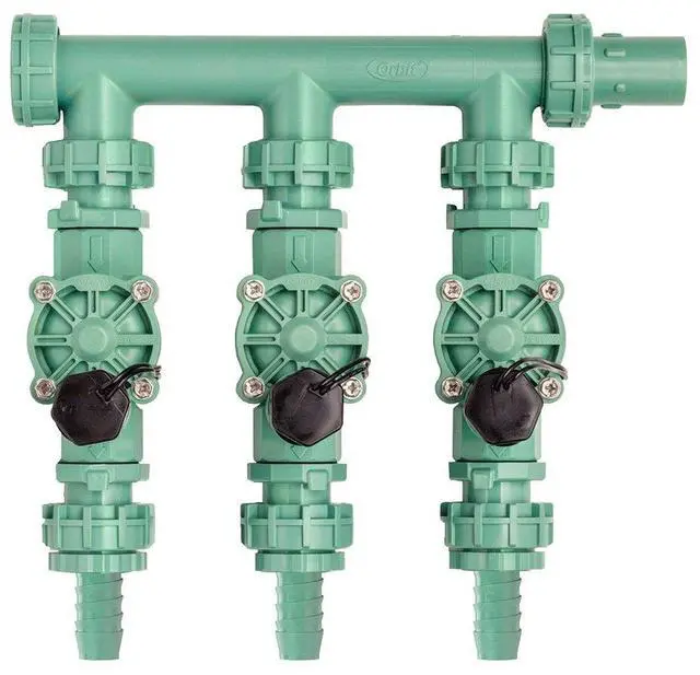 Main image of 91207 3-Valve Preassembled Sprinkler Manifold for Poly Pipe