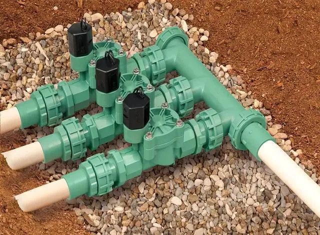 Alt view image 3 of 3 - 91207 3-Valve Preassembled Sprinkler Manifold for Poly Pipe