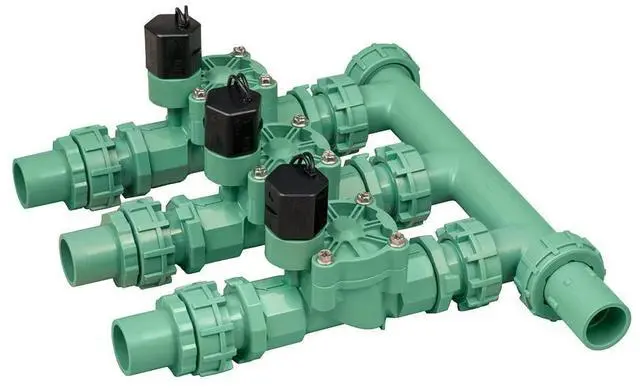 Alt view image 2 of 3 - 91207 3-Valve Preassembled Sprinkler Manifold for Poly Pipe