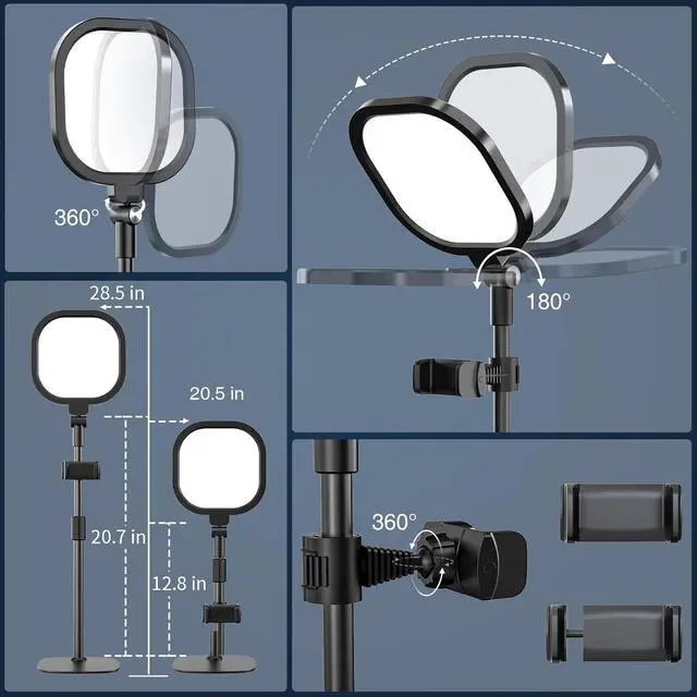 Alt view image 6 of 7 - Video Conference Lighting for Zoom Meeting, Ring Light for Desk with Flexible Stand, 30 Light Modes Light for Video Recording, Desk Light & Memory Function for Zoom Calls, Video Streaming, Webcam