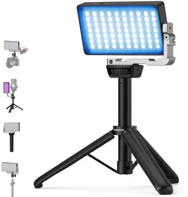 Main image of 12W RGB Video Light, On Camera LED Panel Key Lighting for Streaming Selfie, 2500K-10000K CRI97+ App/2.4G Control 4300mAh Battery Desk Tripod Stand for Vlogging Video Recording Podcast, SL90