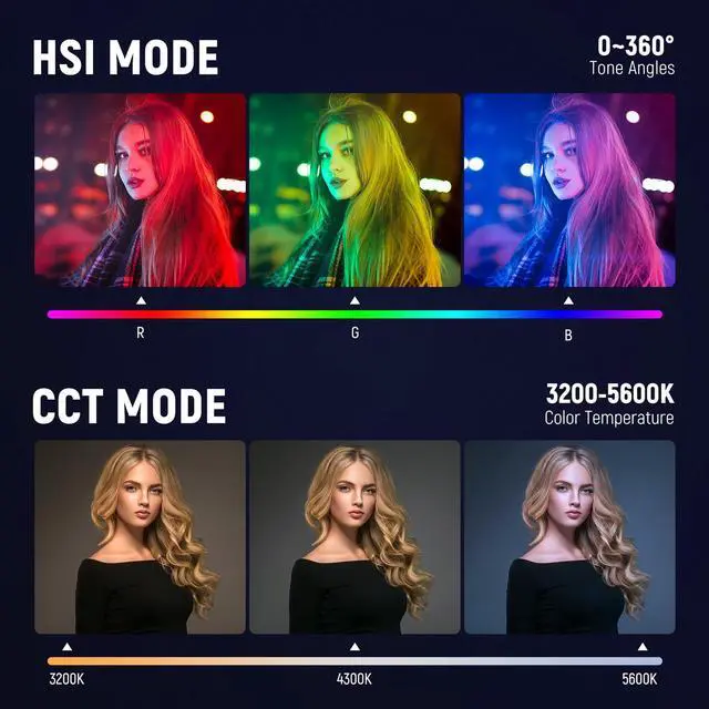 Alt view image 3 of 7 - RGB Video Light with 4000mAh NP-F750 Replacement Battery, APP Control 360° Full Color LED Camera Key Lighting CRI95+ Dimmable for Studio DSLR Camcorder Photography Recording Streaming, RGB176